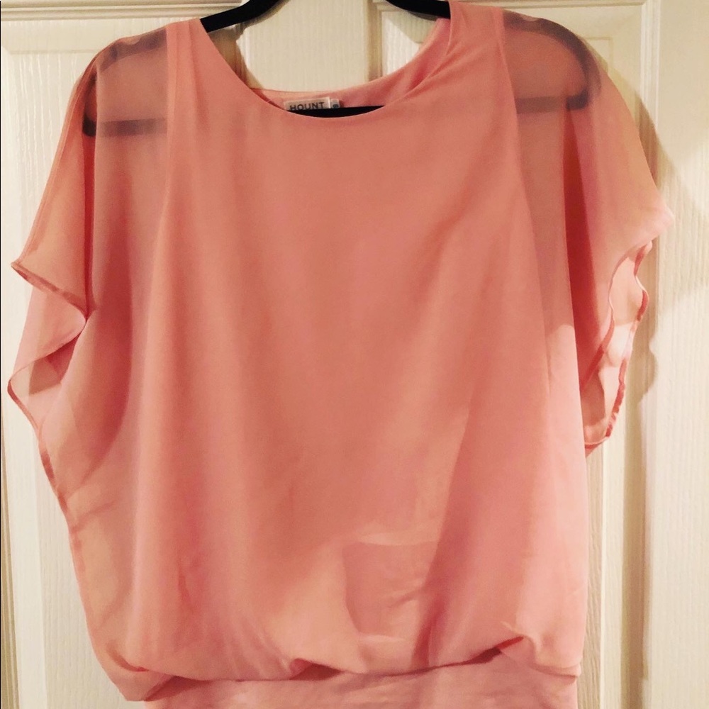 Sweet pink blouse😍 sheer with cotton tank insert